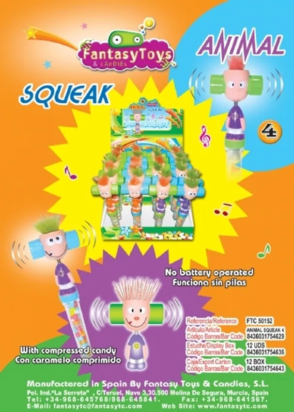Ficha del producto Animal Squeak 4, referencia FTC 50152